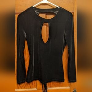 Velvet Keyhole Lace Up Top